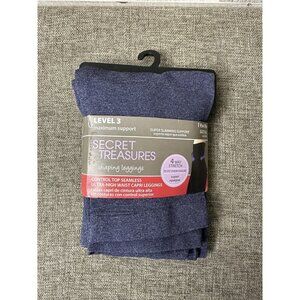 Secret Treasures Womens Leggings Size M/L Control Top Level 3 Blue Shaping Capri